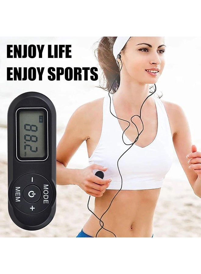 Mini Digital Tuning Portable Radio with Headphones, Digital Tuning LCD Display Pocket Radio for Walking Jogging - Image 5
