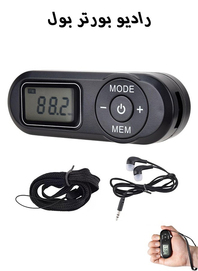 Mini Digital Tuning Portable Radio with Headphones, Digital Tuning LCD Display Pocket Radio for Walking Jogging - Image 1