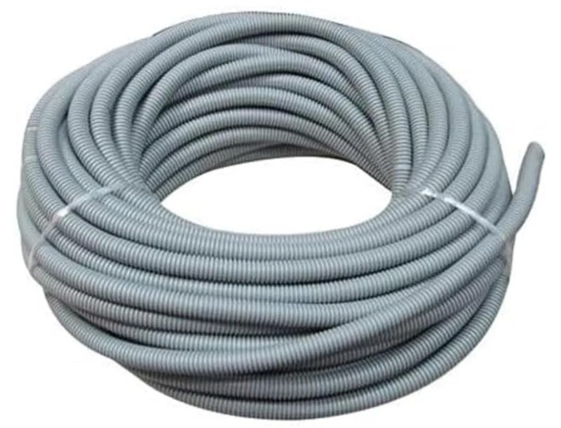 SIE Flexible 25 MM Electric Wire Cover PVC Conduit Corrugated Tube Pipe Grey Length in Meter 25 Pack of 1 250 Meter Gray 