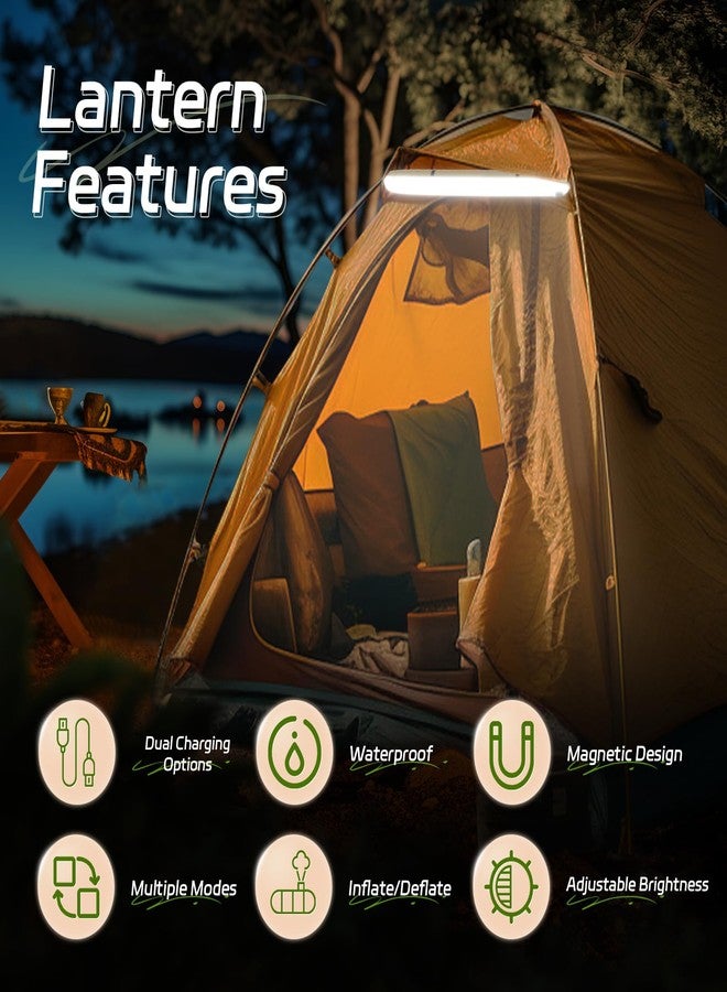 SELORSS Portable Inflatable Outdoor Camping Light, IP66 Waterproof Standard, Three Warm Light Modes and Strobe Signal Light for Camping, Hiking, Traveling, etc.(Khaki) - Image 2