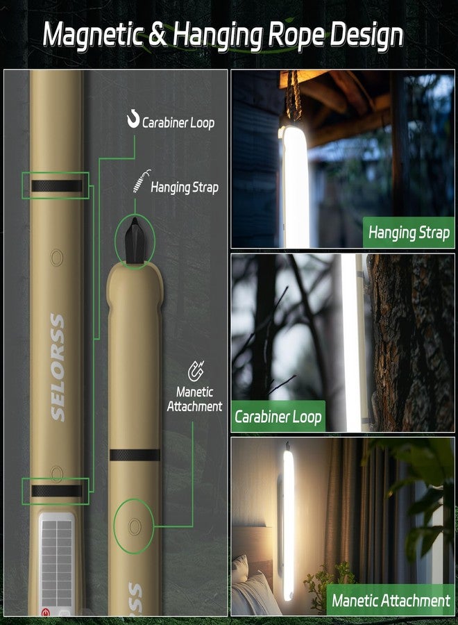 SELORSS Portable Inflatable Outdoor Camping Light, IP66 Waterproof Standard, Three Warm Light Modes and Strobe Signal Light for Camping, Hiking, Traveling, etc.(Khaki) - Image 4