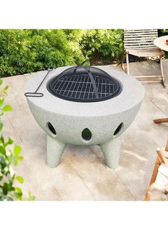 Outdoor Garden Fire Pit BBQ Round Table Fireplace Charcoal Heating Stove