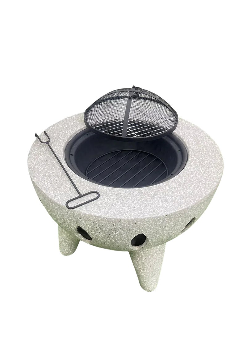 Albawadi - Outdoor Garden Fire Pit BBQ Round Table Fireplace Charcoal Heating Stove - Image 1