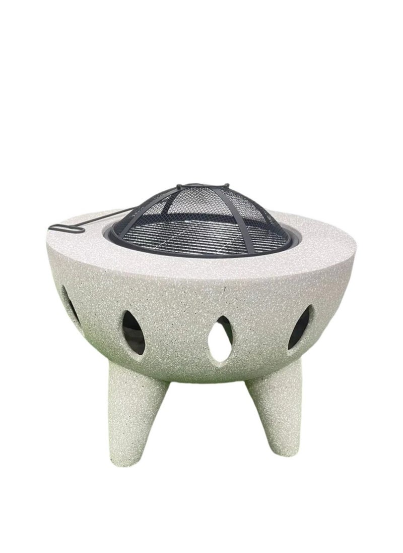 Albawadi - Outdoor Garden Fire Pit BBQ Round Table Fireplace Charcoal Heating Stove - Image 1