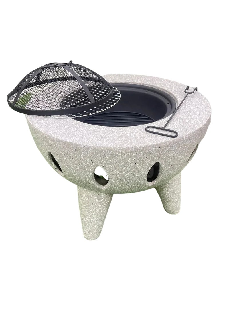 Albawadi - Outdoor Garden Fire Pit BBQ Round Table Fireplace Charcoal Heating Stove - Image 1