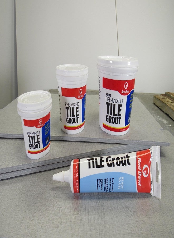 Red Devil 0428 Pre-Mixed Tile Grout - Professional Quality, Excellent Adhesion, Ideal for Wall & Floor Use - 1 Pint, White, Made in USA - Image 3