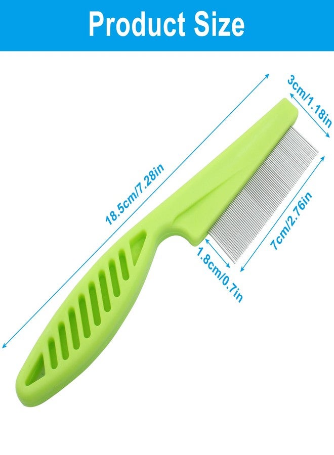 Cionyce Flea Comb for Dogs and Cats, Metal Pet Lice Comb Fine Tooth Grooming Tool for Remove Anti Fleas and Flea Eggs(3pcs Green) - Image 2