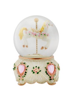 Elanze Designs Elanze Designs Rose Garland Horse and Carousel 100MM Sturdy Wind Up Musical Glitter Water Snow Globe Tabletop Dresser Nightstand Figurine Decoration Plays Tune Carousel Waltz  - Image 5