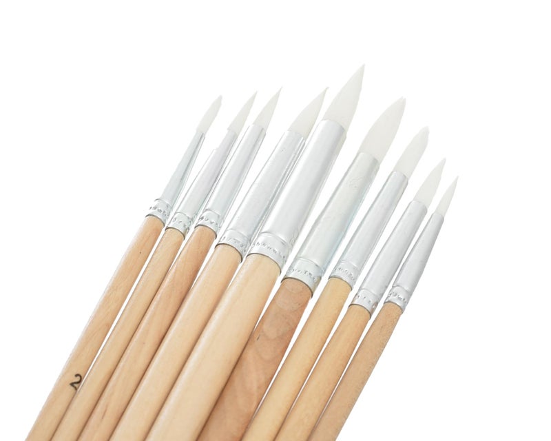 WK Round Brush Set 9 Sizes 2 to 16 Model A0427R Professional artist brushes offering multiple round sizes for precision and creative art projects - Image 2