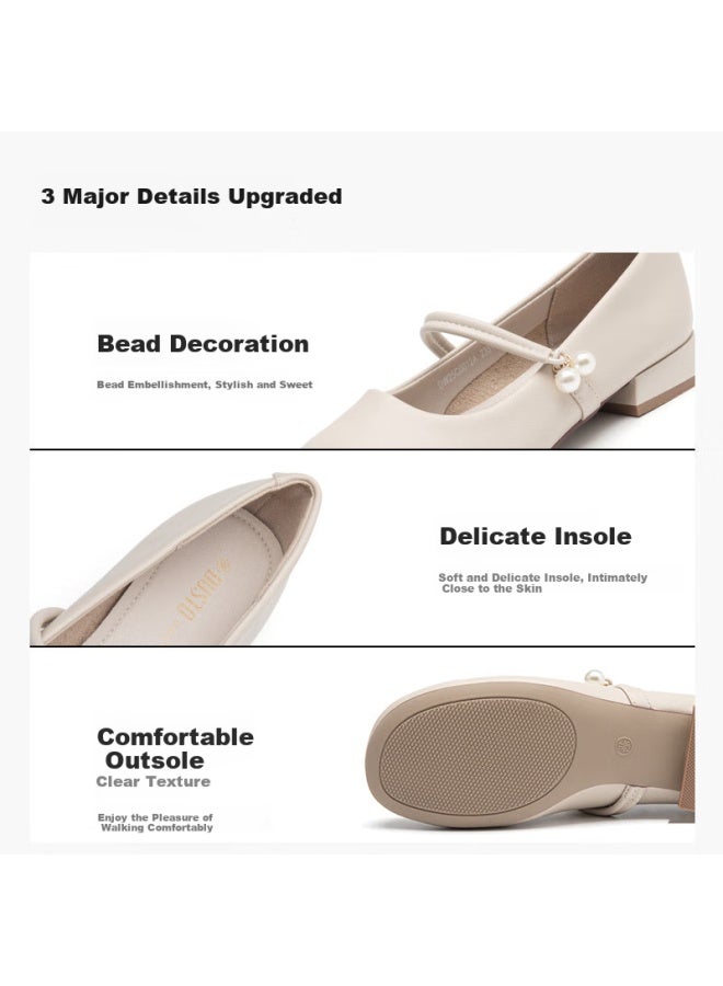 DUSTO Da Dong Mary Jane Women's Shoes Spring New Fashion Casual Sweet Square Heel Slip-on Low Heel C0012 - Image 2