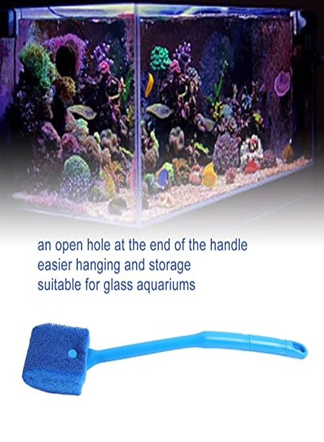 Tnfeeon Aquarium Scraper Double Sided Sponge Brush Cleaner Long Handle Fish Scrubber Sponge Scrubber Cleaner for Glass Aquariums and Home Kitchen 15.7 inches(Blue) - Image 4