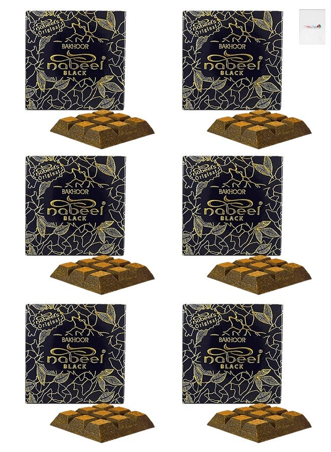 Nabeel 6Pcs Bakhoor Black Incense 40GMS - Image 1