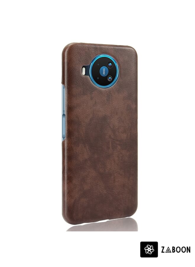 Zaboon غطاء حماية لهاتف نوكيا 8.3 مقاوم للصدمات بنسيج ليتشي من PC + PU - Image 3