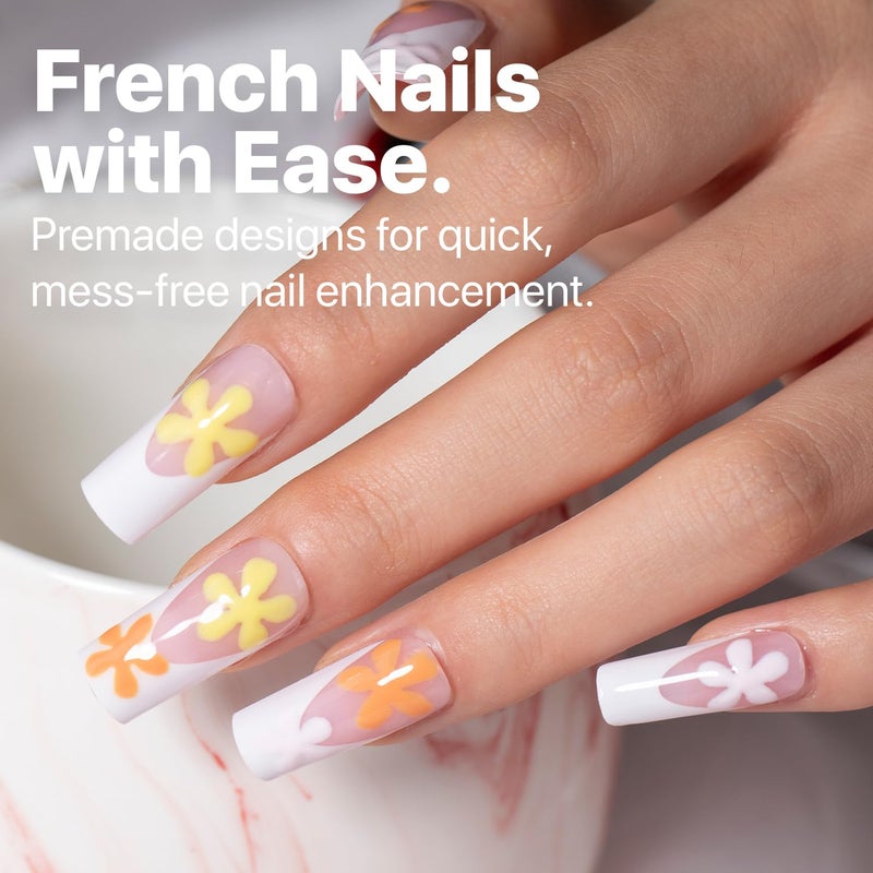 SXC Cosmetics French Tip Press On Nails Pink Series, Medium Square X-Pro Tips Starter Kit - Image 2