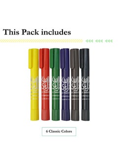 The Pencil Grip Kwik Stix Tempera Paints, Thin Tempera Paint Pens, Super Quick Drying, 6 Classic Colors- Tpg-607  - Image 2