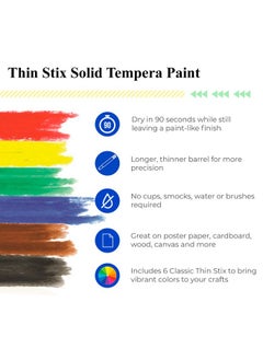 The Pencil Grip Kwik Stix Tempera Paints, Thin Tempera Paint Pens, Super Quick Drying, 6 Classic Colors- Tpg-607  - Image 4