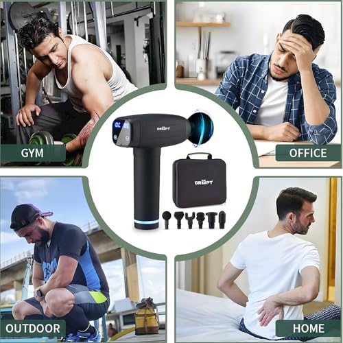 DR PT Deep Tissue Massage Gun for Muscle Recovery | High Torque Percussion Massager for Athletes & Gym | 30 Speed Levels | 6 Massage Heads | LED Touch Panel | Full Body Neck & Back Massager with Premium Carry Bag - Image 2