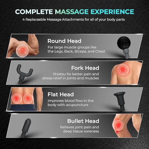 DR PT Deep Tissue Massage Gun for Muscle Recovery | High Torque Percussion Massager for Athletes & Gym | 30 Speed Levels | 6 Massage Heads | LED Touch Panel | Full Body Neck & Back Massager with Premium Carry Bag - Image 3