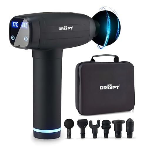DR PT Deep Tissue Massage Gun for Muscle Recovery | High Torque Percussion Massager for Athletes & Gym | 30 Speed Levels | 6 Massage Heads | LED Touch Panel | Full Body Neck & Back Massager with Premium Carry Bag - Image 1