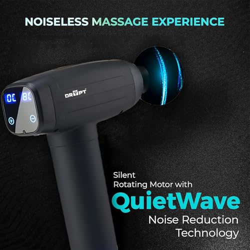 DR PT Deep Tissue Massage Gun for Muscle Recovery | High Torque Percussion Massager for Athletes & Gym | 30 Speed Levels | 6 Massage Heads | LED Touch Panel | Full Body Neck & Back Massager with Premium Carry Bag - Image 4