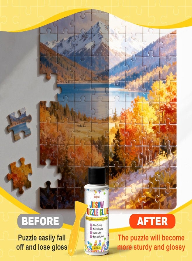 POLIXEL Jigsaw Puzzle Glue with Precision Applicator, Non-Toxic, Quick Dry & Water-Based Puzzle Saver & Craft Sealer Saver for 1000/1500/3000 Pieces - 100ml - Image 2