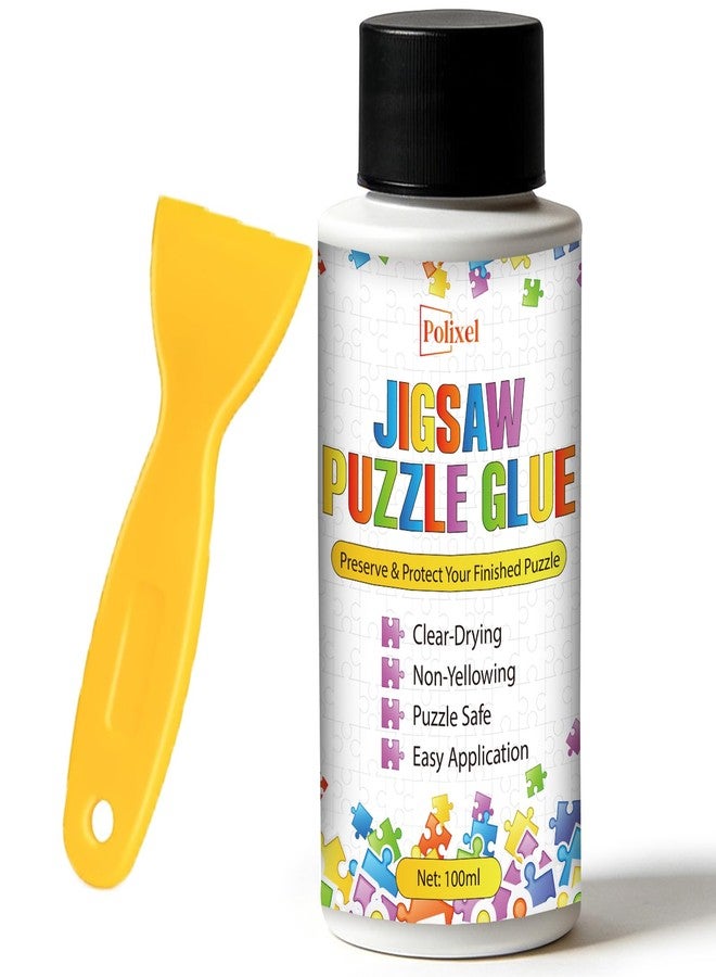 POLIXEL Jigsaw Puzzle Glue with Precision Applicator, Non-Toxic, Quick Dry & Water-Based Puzzle Saver & Craft Sealer Saver for 1000/1500/3000 Pieces - 100ml - Image 1