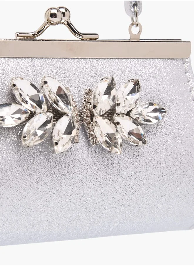Flora Bella By Shoexpress Girls Embellished Handbag With With Kiss Lock Closure Ramadan Collection