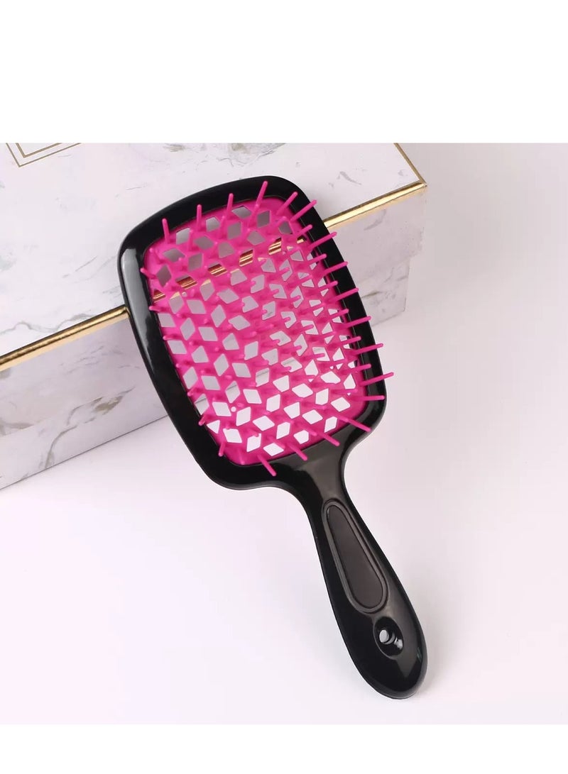 Anti Static Detangle Paddle Hairbrush Dark Pink