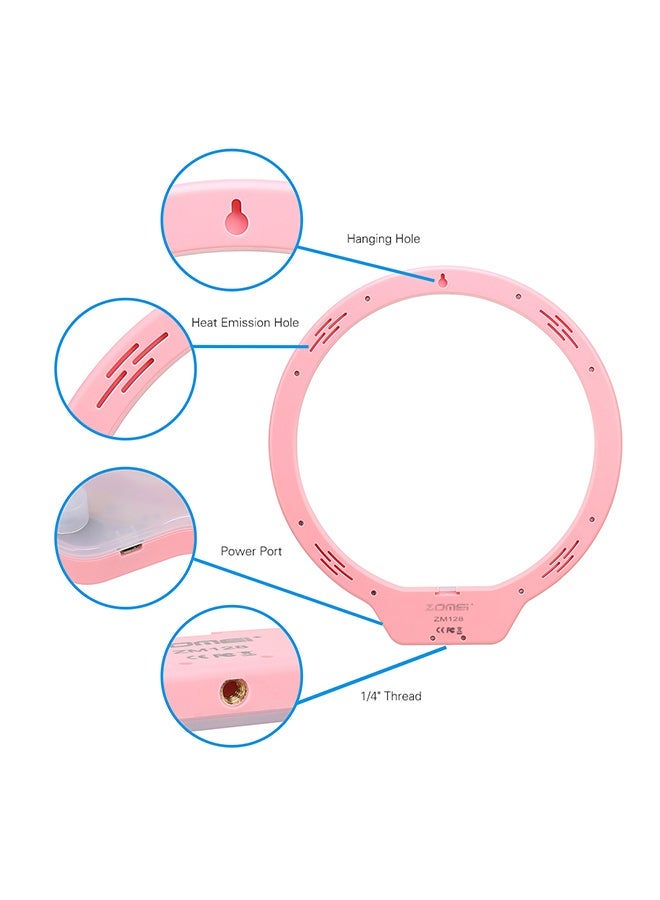 NIBEMINENT Portable 128 LED Ring Light ZM128 Pink - Image 3