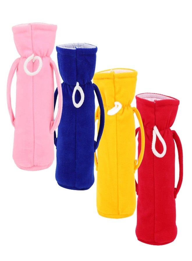 Da Anushi Soft Plush Stretchable Baby Feeding Handle Bottle Cover with Attractive Cartoon Design & Easy to Hold Strap for Newborn Babies, Suitable for 125-250 ML Bottle (Pack of 4) - Image 2