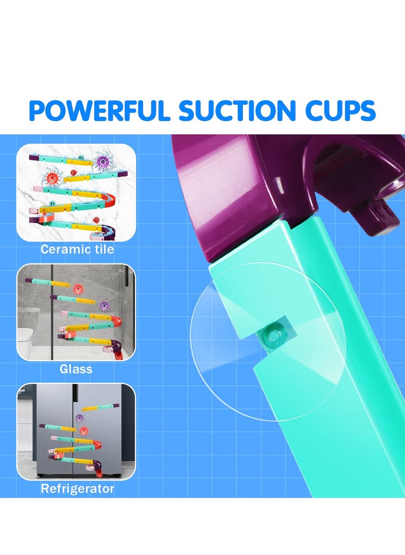 Bebiland 44 PCS Kids Bath Toys, Bath Track Game, Shower Water Toys, Watermill Slide Bath Toy Bath Time with Suction Cups Kids Bathtub Toys for 3 4 5 Year Old Toddler Boys Girls  - Image 4