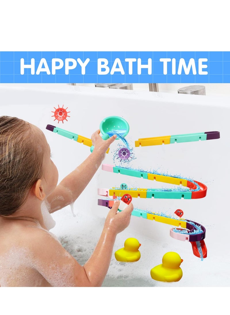Bebiland 44 PCS Kids Bath Toys, Bath Track Game, Shower Water Toys, Watermill Slide Bath Toy Bath Time with Suction Cups Kids Bathtub Toys for 3 4 5 Year Old Toddler Boys Girls  - Image 5