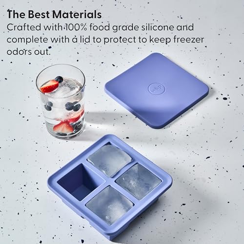 WP W&P Peak Silicone Extra Large Cube Ice Tray w/ Protective Lid | Charcoal | Easy to Remove Ice Cubes | Food Grade Premium Silicone | Dishwasher Safe, BPA Free - Image 4