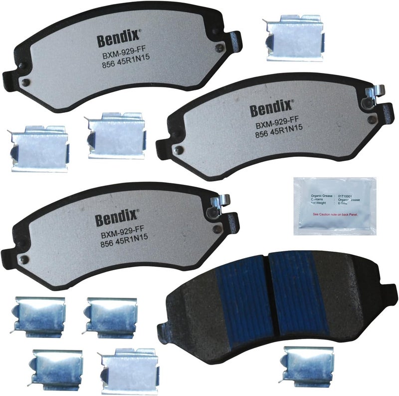 Bendix Fleet Metlok MKD856FM Semi-Metallic Front Brake Pads for Chrysler Town & Country 2007-2003, Voyager 2008-2001, Dodge Caravan 2007-2001, Grand Caravan 2005-2001, Jeep Liberty 2007-2002 - Image 1