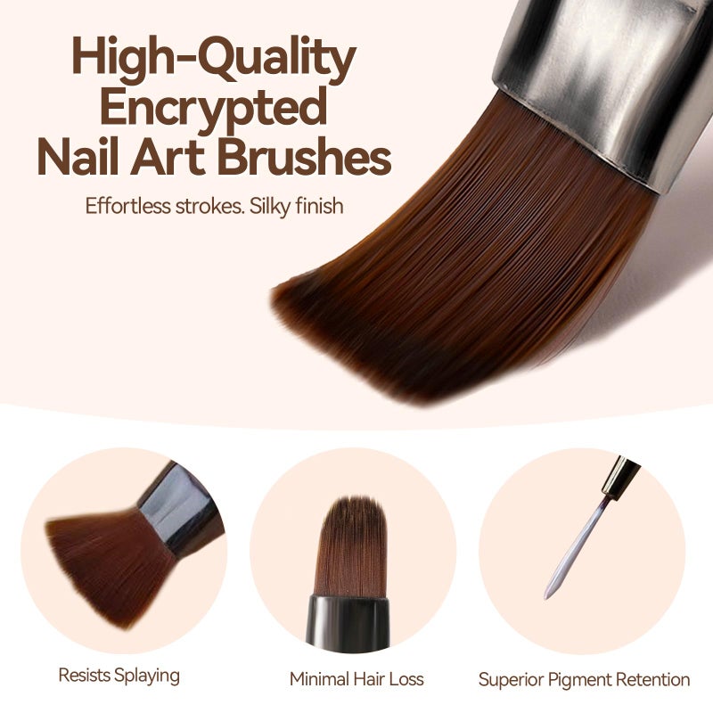 ESUOHYM 18 PCS Nail Art Brushes Set with Nail Sculpting Pen Dotting Tools For Painting Nails,Acrylic Nail Brushes for Nail Extensions,Liner Brushes for French Nails,Nail art tools for Diy Design - Image 5