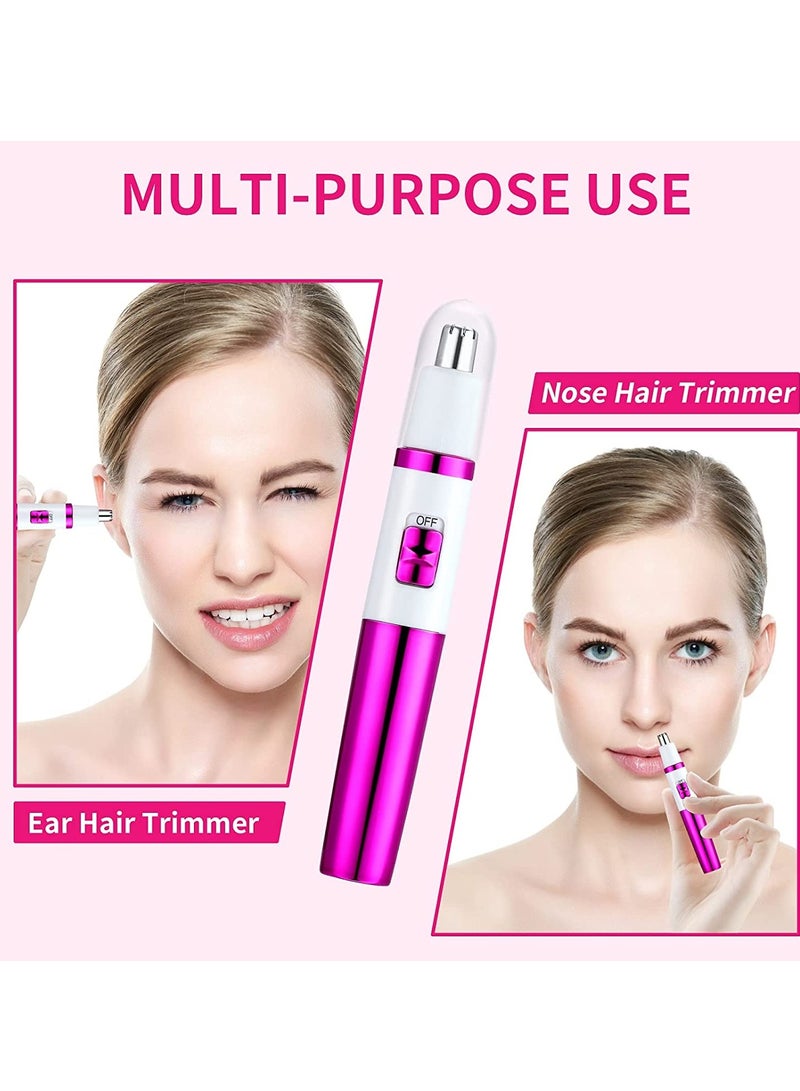 Nose Trimmer for Women Ladies Painless Ear and Nose Hair Trimmer for Men Eyebrow Facial Ear Hair Trimmer Nose Hair Clippers Professional, Waterproof, Dual-Edge Blade, Purple - Image 2