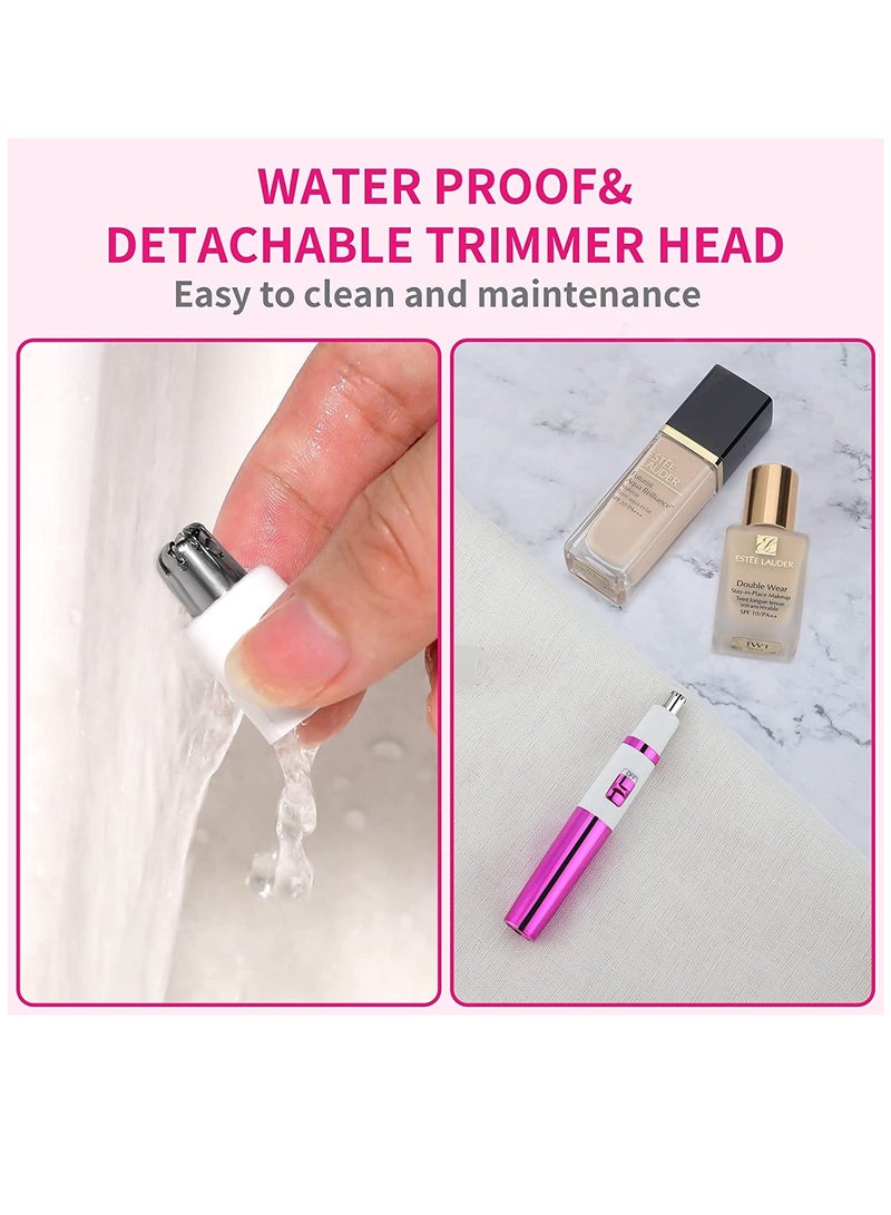 Nose Trimmer for Women Ladies Painless Ear and Nose Hair Trimmer for Men Eyebrow Facial Ear Hair Trimmer Nose Hair Clippers Professional, Waterproof, Dual-Edge Blade, Purple - Image 4