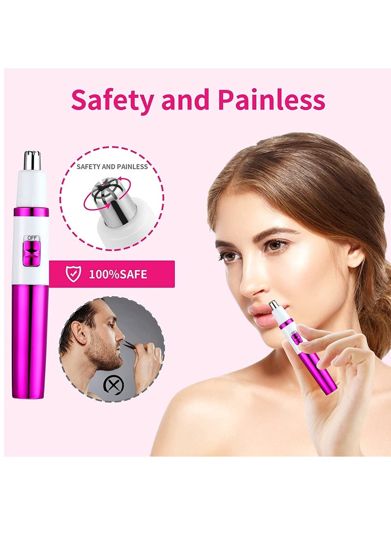 Nose Trimmer for Women Ladies Painless Ear and Nose Hair Trimmer for Men Eyebrow Facial Ear Hair Trimmer Nose Hair Clippers Professional, Waterproof, Dual-Edge Blade, Purple - Image 3