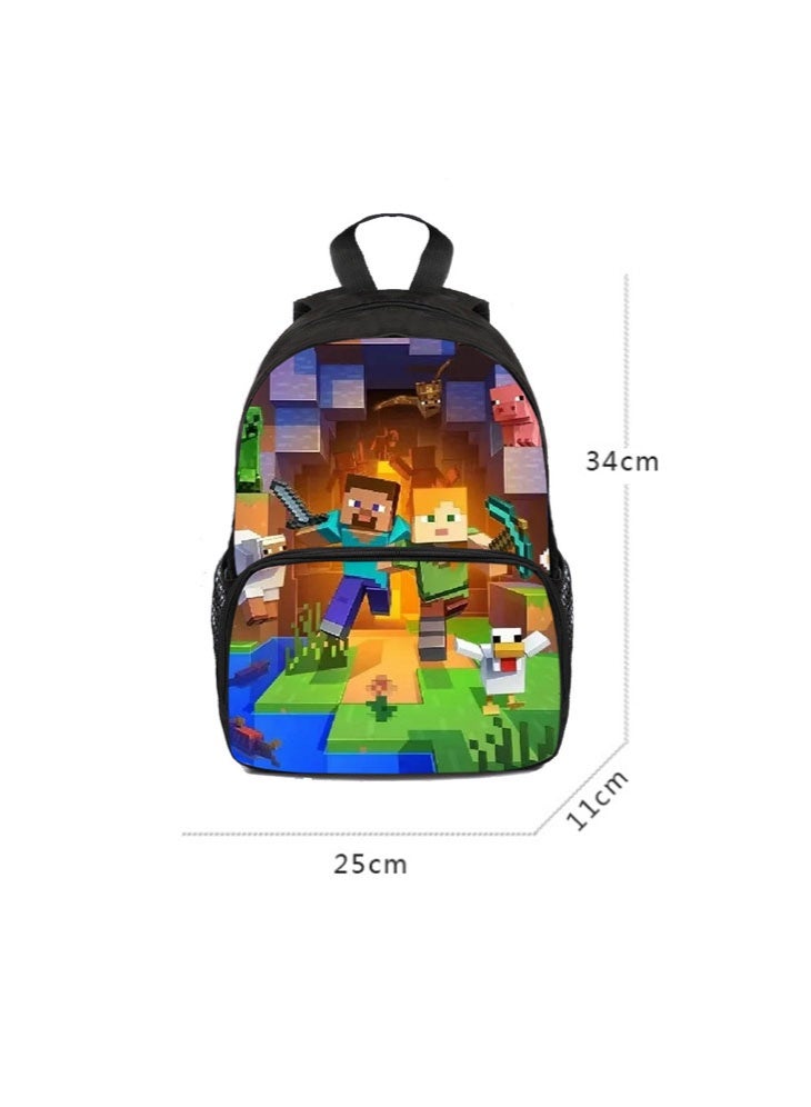 Minecraft backpack schoolbags for teenagers and primary school students men and women leisure sports backpacks - Image 2