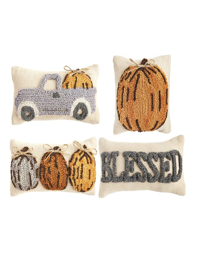 Mud Pie, Pumpkin, Mu dPie Fall Mini Hooked Pillow, 8" x 8", 1 Count (Pack of 1) - Image 2
