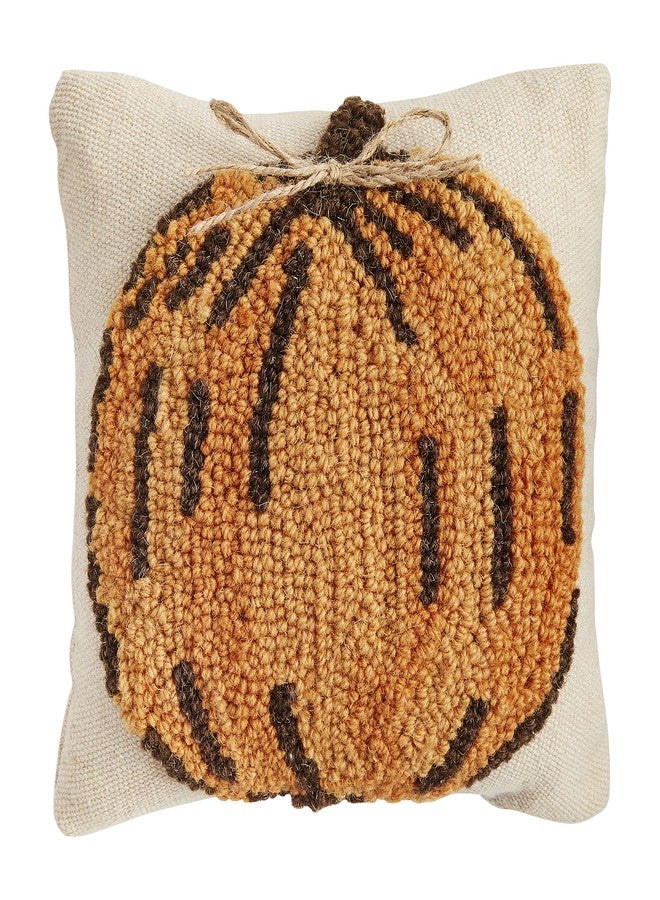 Mud Pie, Pumpkin, Mu dPie Fall Mini Hooked Pillow, 8" x 8", 1 Count (Pack of 1) - Image 1