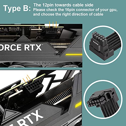 JOYJOM 12VHPWR 90 Degree Adapter for Corsair: PCIE 5.0 16AWG 600W 12VHPWR Adapter Dual 8 Pin PCIe to 16 Pin 12+4 Pin for RTX 4090 4080 3090TI 4070Ti Graphics Card GPU, ONLY for Corsair Power Supply (Type B) - Image 2