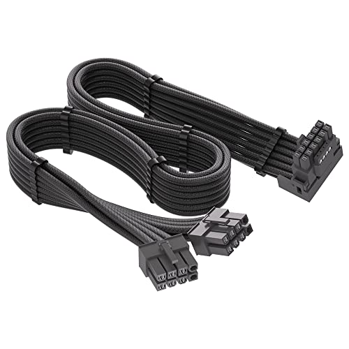 JOYJOM 12VHPWR 90 Degree Adapter for Corsair: PCIE 5.0 16AWG 600W 12VHPWR Adapter Dual 8 Pin PCIe to 16 Pin 12+4 Pin for RTX 4090 4080 3090TI 4070Ti Graphics Card GPU, ONLY for Corsair Power Supply (Type B) - Image 1