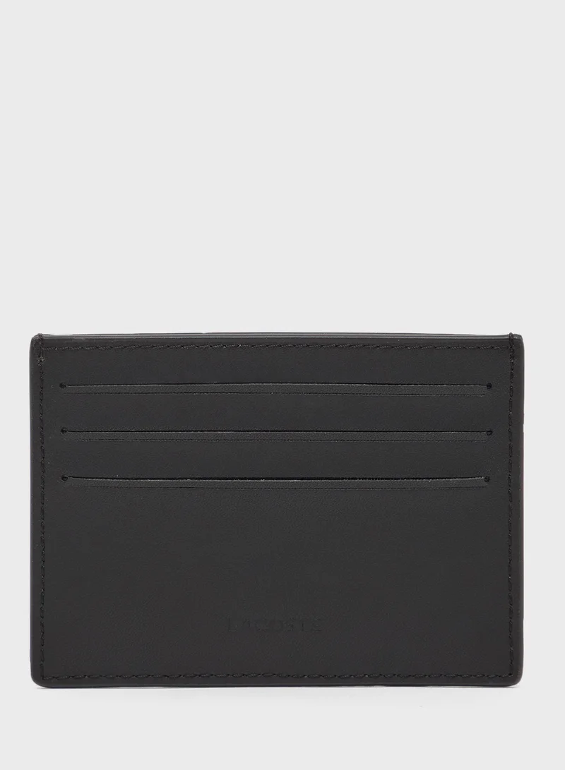 LACOSTE Nomogramme Embossed Leather Card Holder