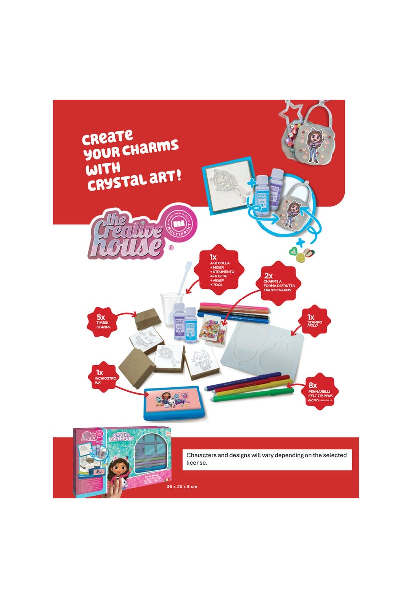 Multiprint Kuromi Crystal Art Set – Includes 2 Charms, 1 Mould Tray, 8 Markers, Ink Pad, 5 Stampers, Mixer Tube, Epoxy Resin Mix A&B, Glue & Stirrer – 100% Made in Italy - Image 3