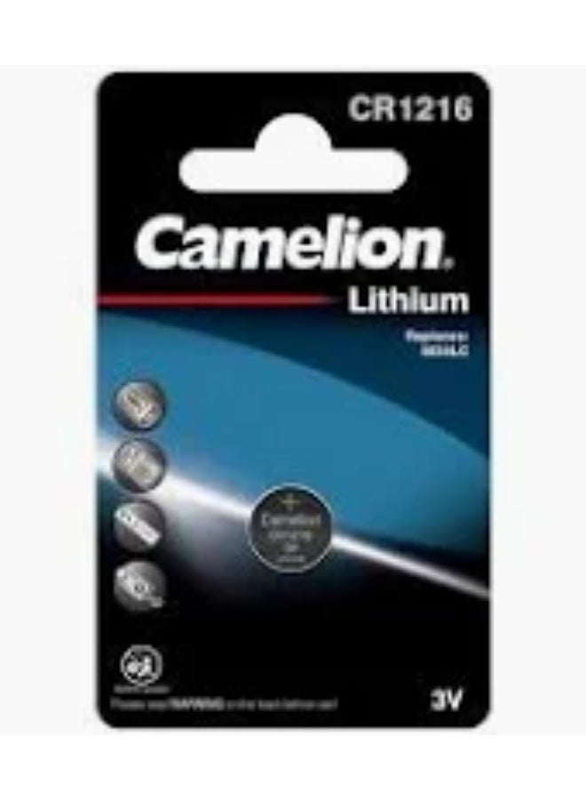 CAMELION LITHIUM CR1216 BATTERY - 3V (1 PC) - HIGH PERFORMANCE COIN CELL