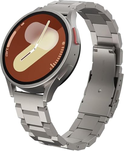 WINGLE Metal Band for Samsung Galaxy Watch 7 6 5 4 Band Galaxy Watch 6 Classic/5 Pro/4 Classic/FE Bands Men 47mm 43mm 46mm 42mm 45mm 44mm 40mm, 20mm Stainless Steel Bands Watch 3 41mm, Titanium - Image 1