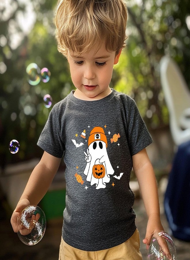 Geoyune Boys Halloween Shirt Cute Ghost Graphic Tshirt Kids Girls Funny Halloween Tees Tops 7 Years - Image 5