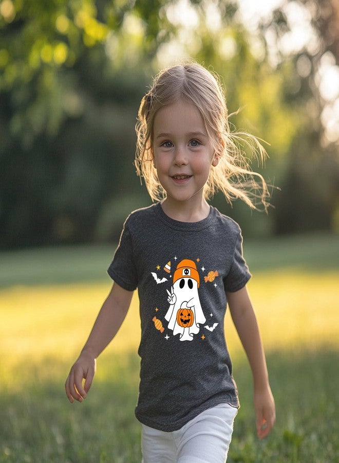 Geoyune Boys Halloween Shirt Cute Ghost Graphic Tshirt Kids Girls Funny Halloween Tees Tops 7 Years - Image 3