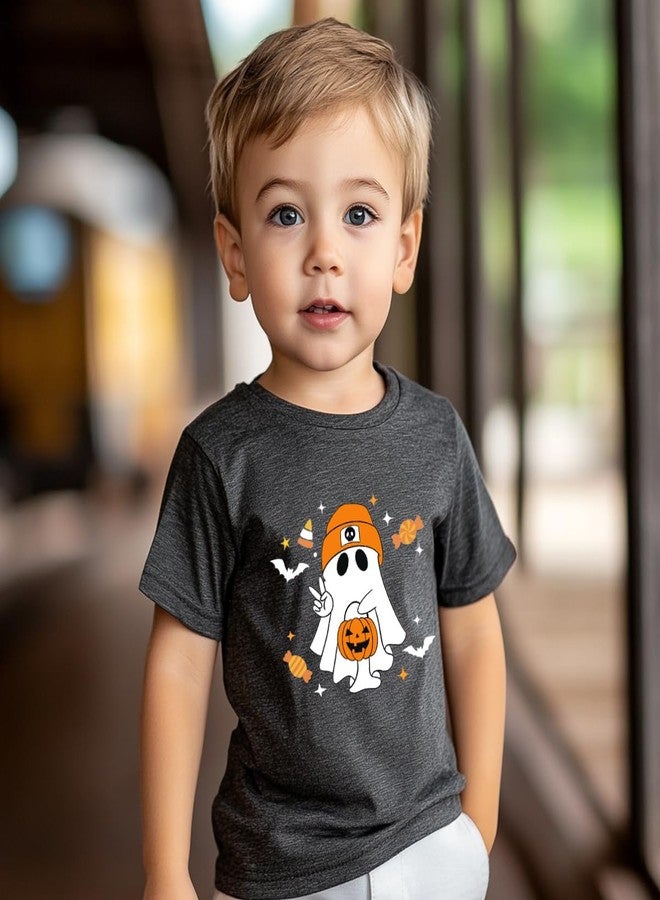 Geoyune Boys Halloween Shirt Cute Ghost Graphic Tshirt Kids Girls Funny Halloween Tees Tops 7 Years - Image 2